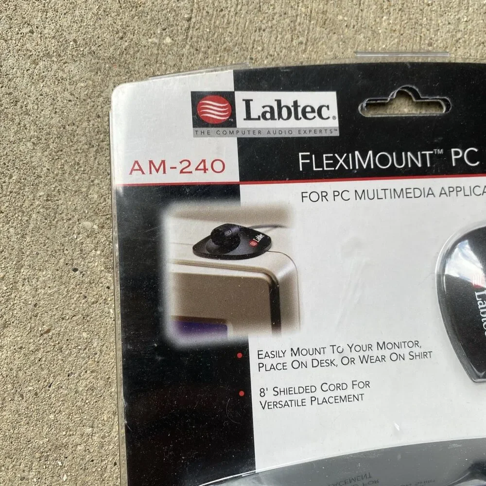 Labtec AM-240 Cable Consumer Microphone Fleximount PC Microphone New